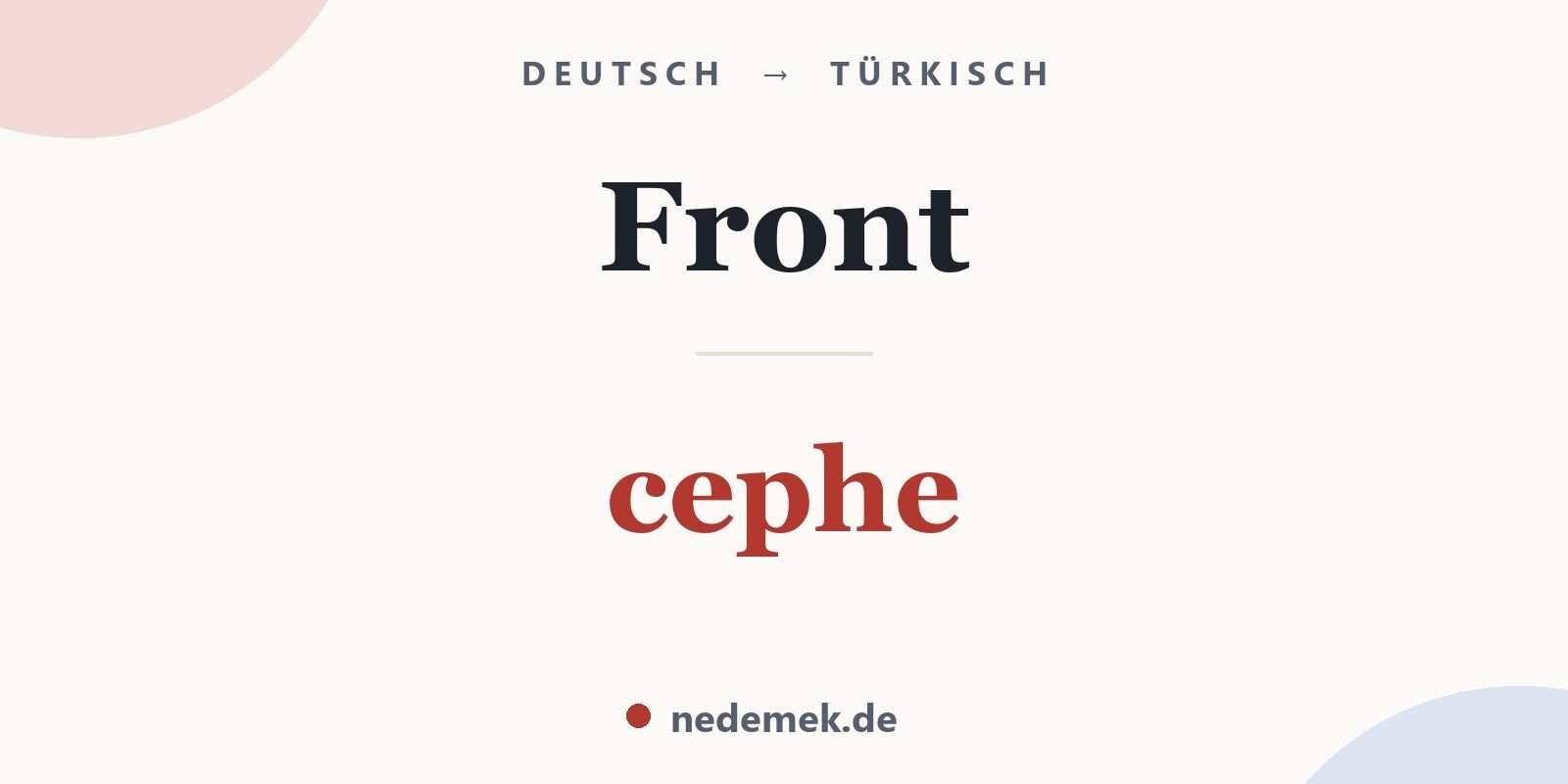 Front auf Türkisch: cephe