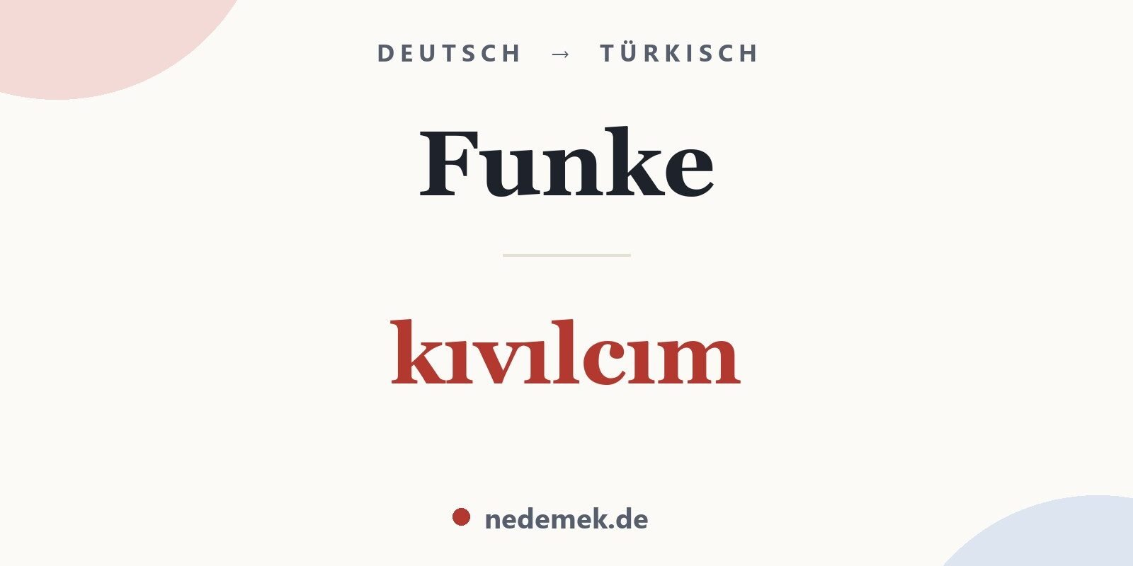 Funke auf Türkisch: kıvılcım