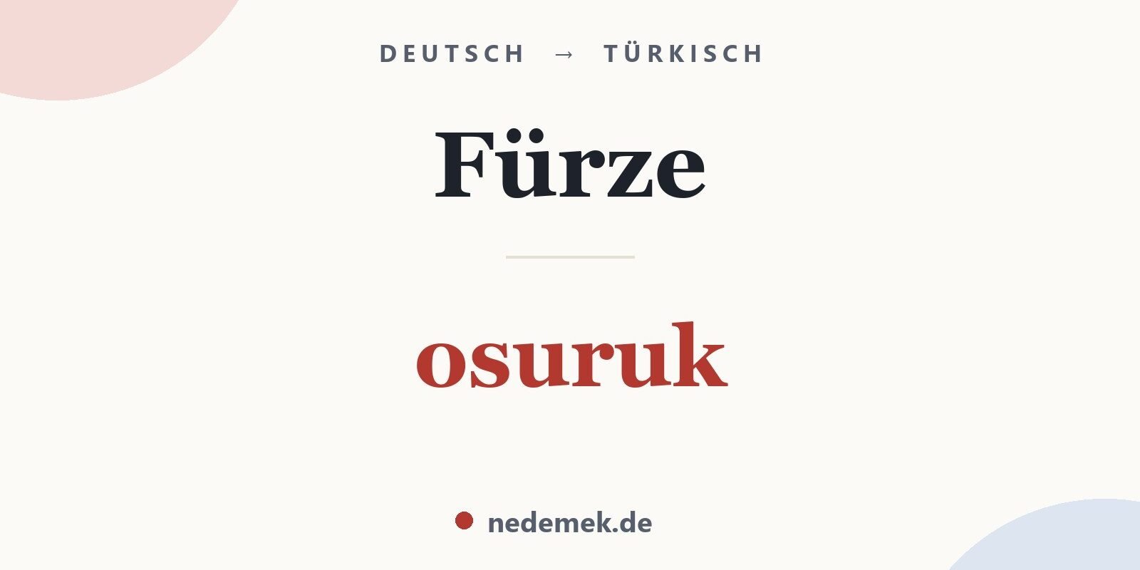 Fürze auf Türkisch: osuruk