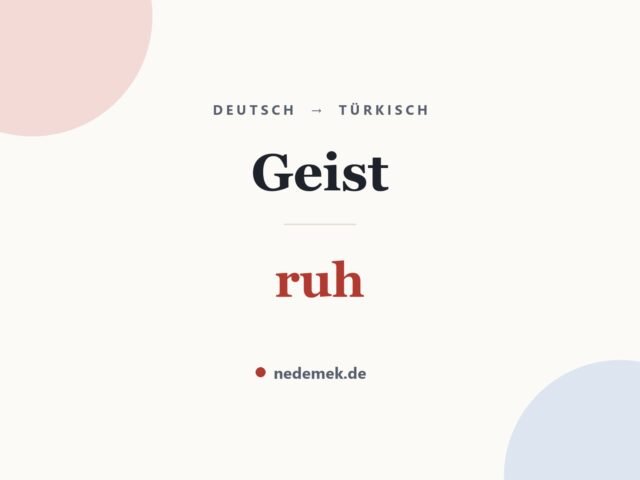 Geist auf Türkisch: ruh