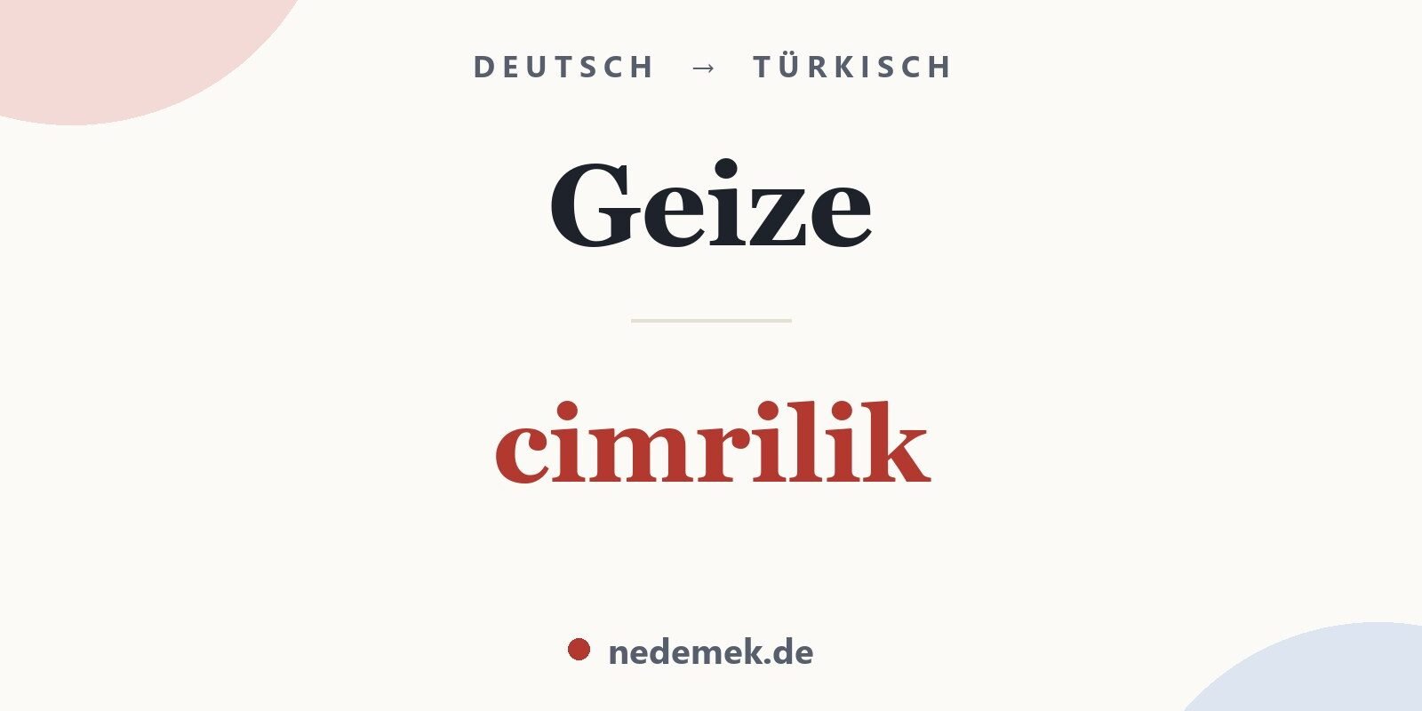 Geize auf Türkisch: cimrilik