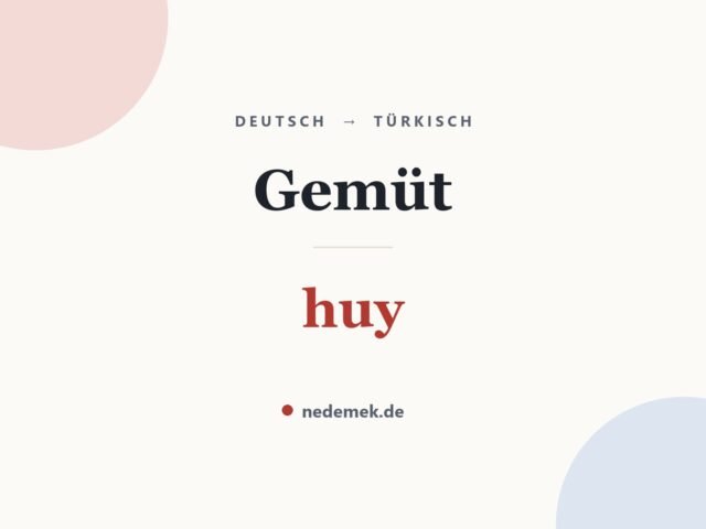 Gemüt auf Türkisch: huy