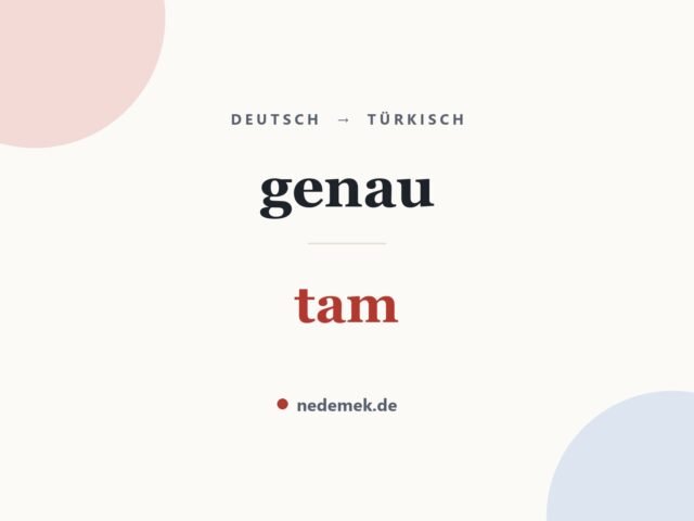 genau auf Türkisch: tam