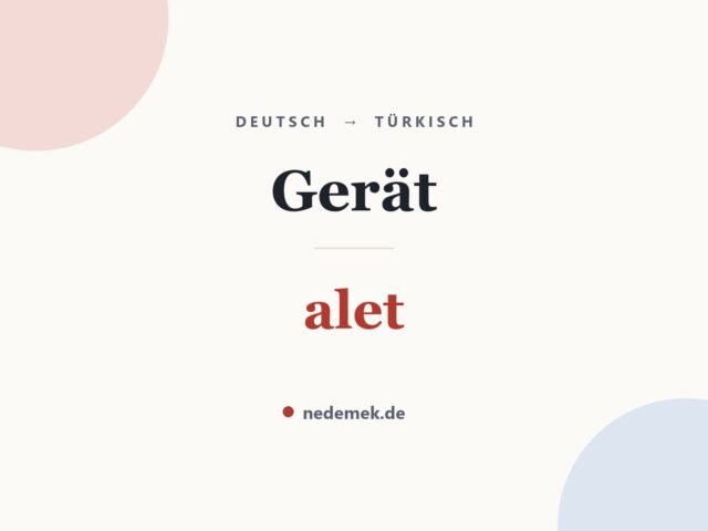 Gerät auf Türkisch: alet