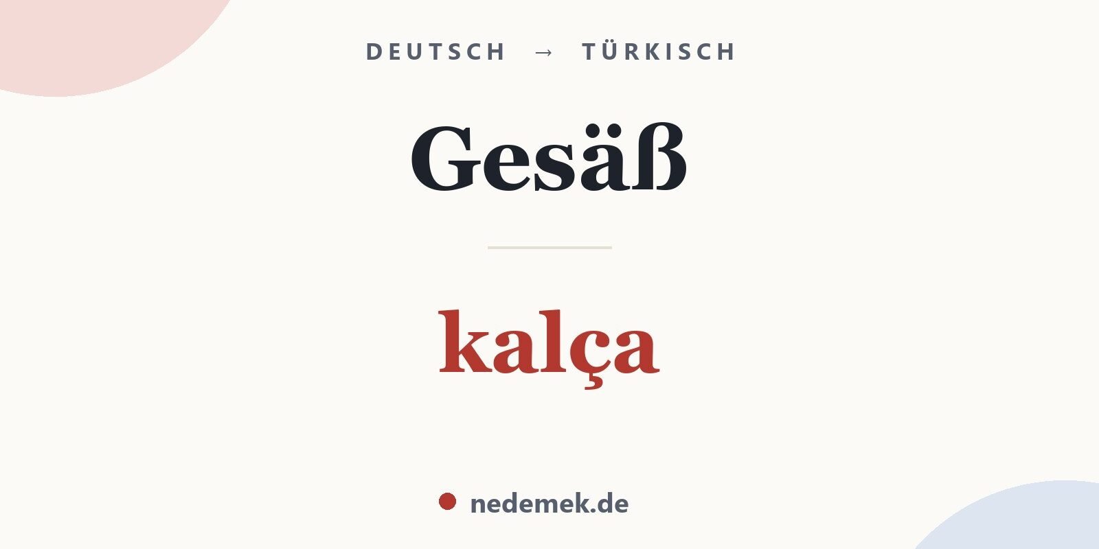 Gesäß auf Türkisch: kalça