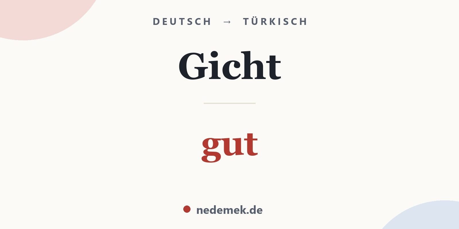 Gicht auf Türkisch: gut