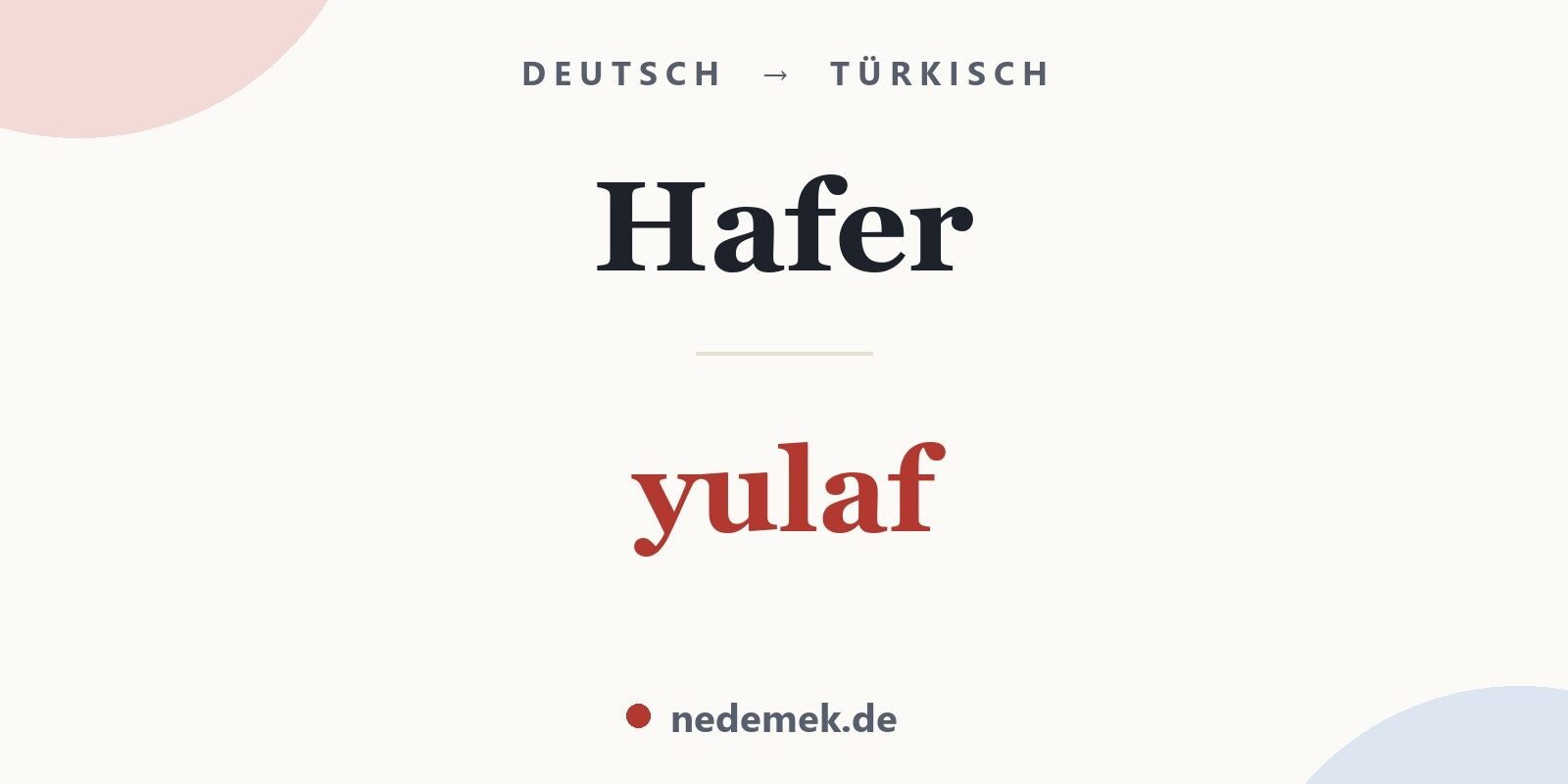 Hafer auf Türkisch: yulaf