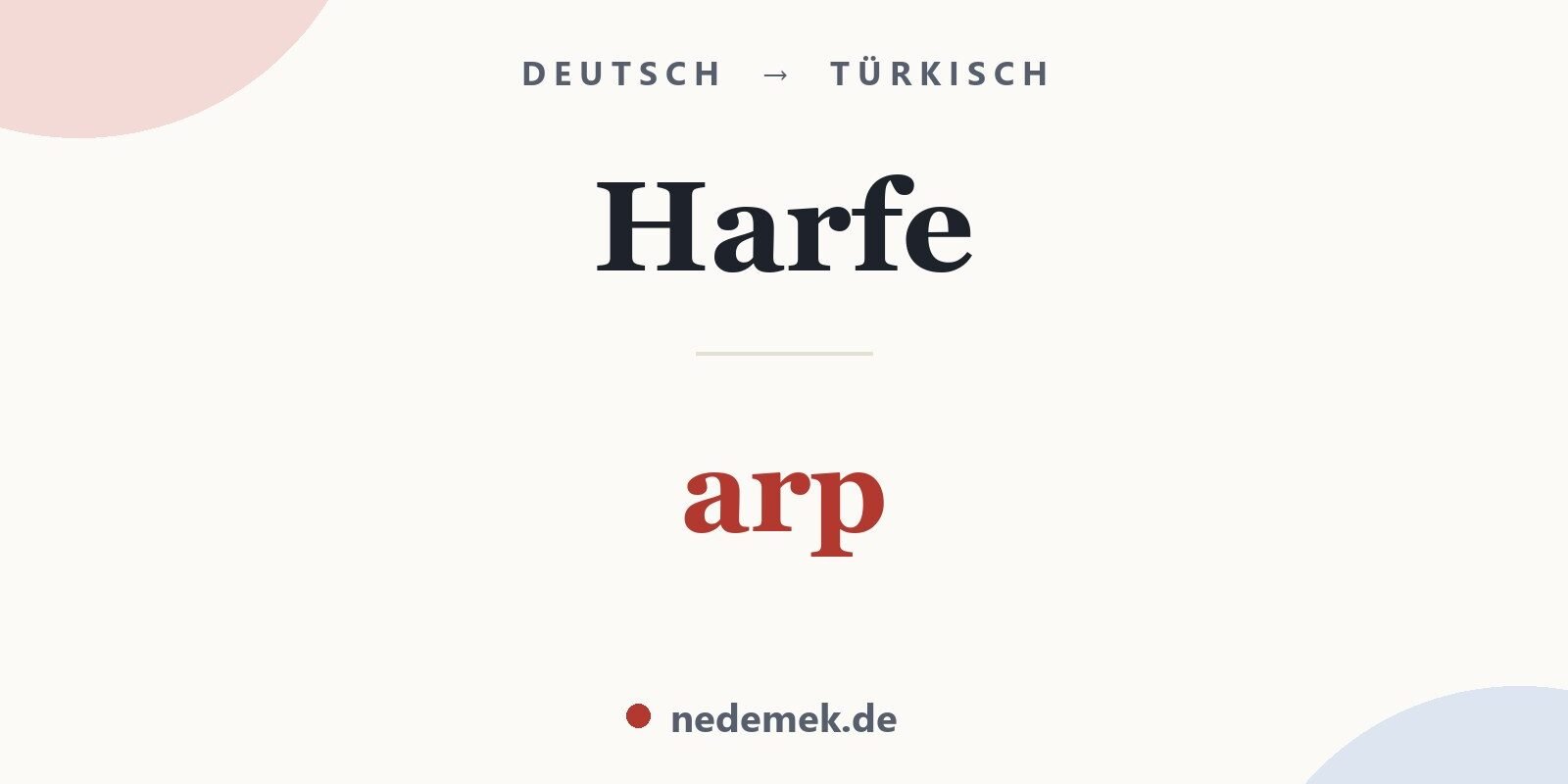 Harfe auf Türkisch: arp
