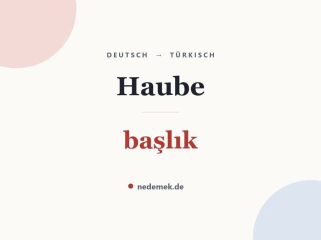 Haube auf Türkisch: başlık