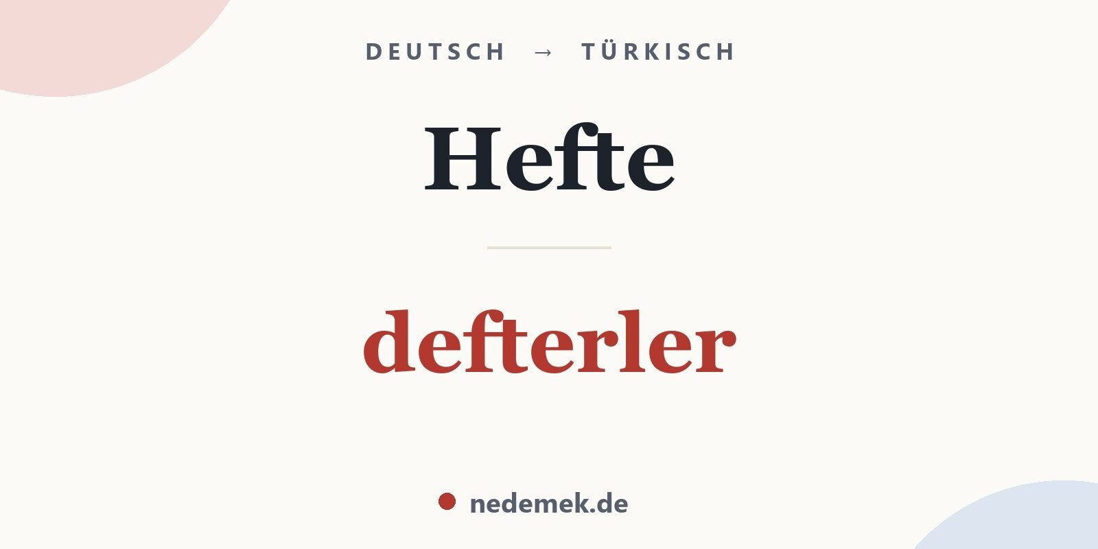Hefte auf Türkisch: defterler