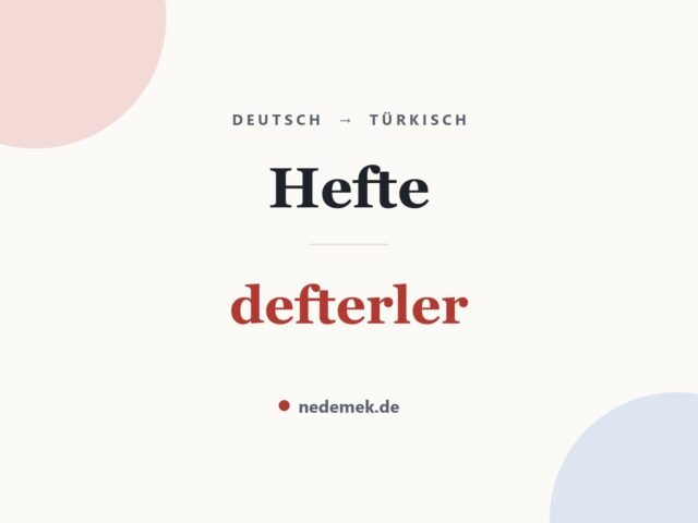 Hefte auf Türkisch: defterler