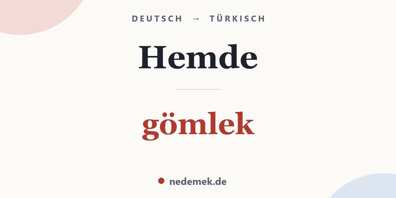 Hemde auf Türkisch: gömlek