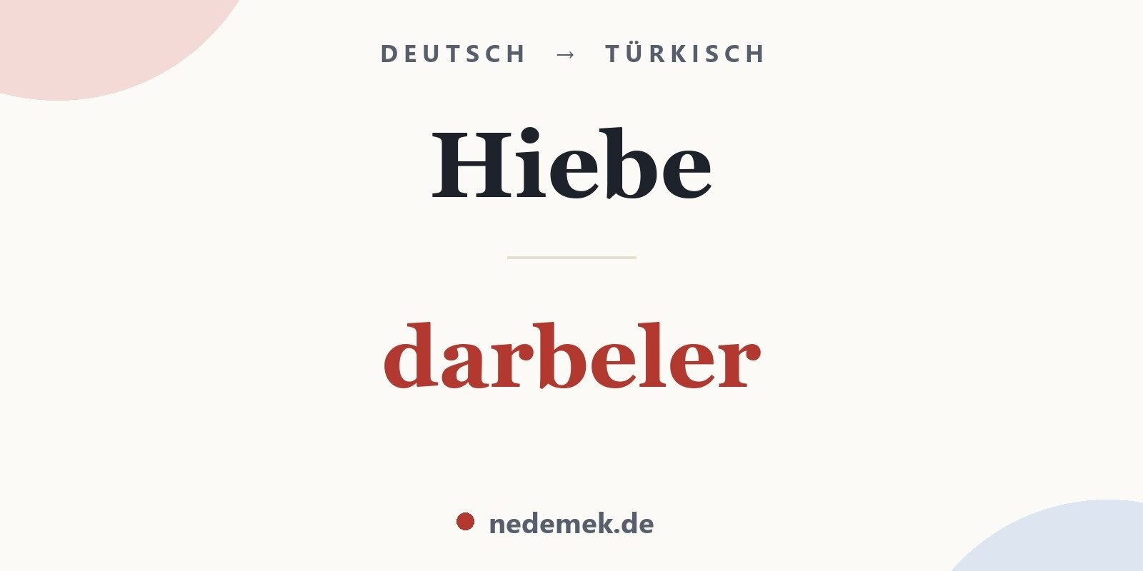 Hiebe auf Türkisch: darbeler