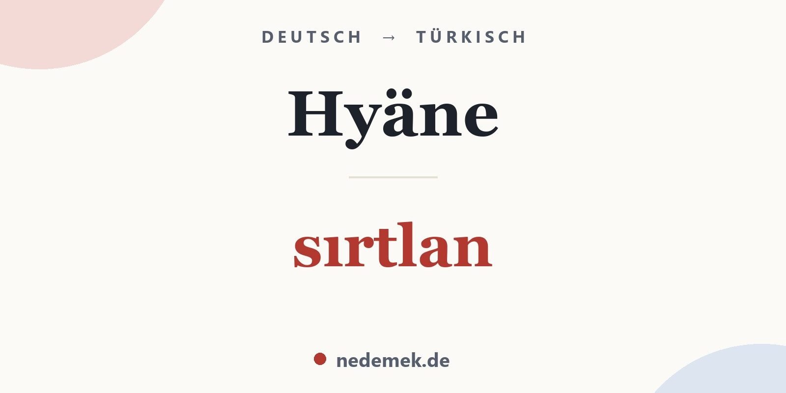 Hyäne auf Türkisch: sırtlan