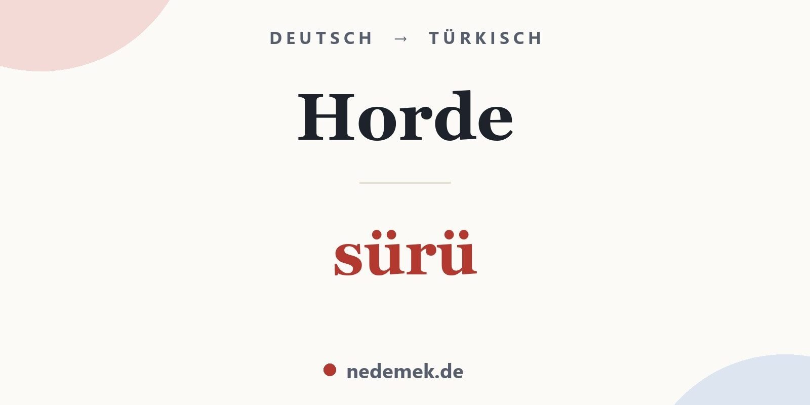 Horde auf Türkisch: sürü