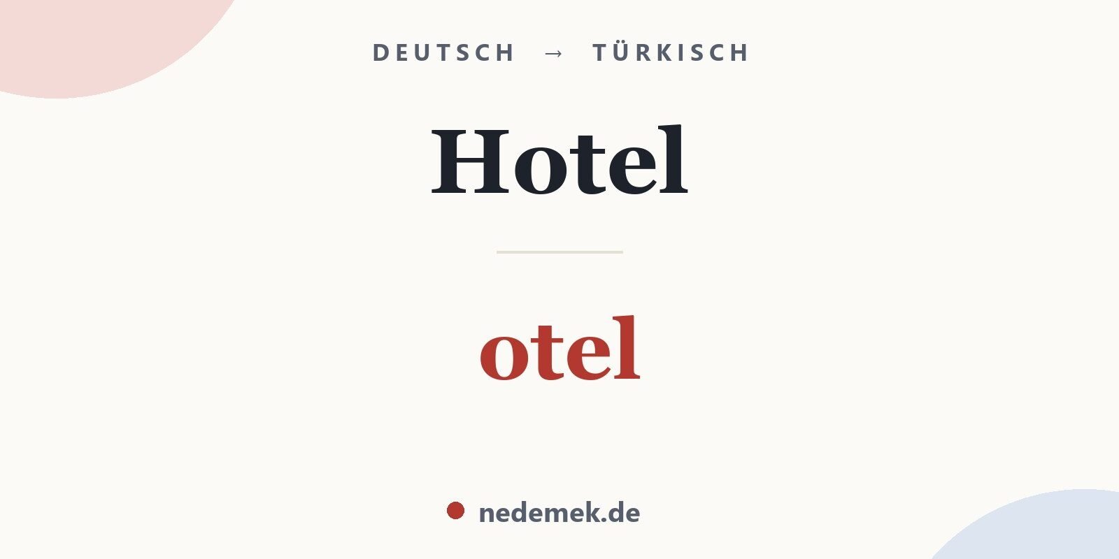 Hotel auf Türkisch: otel