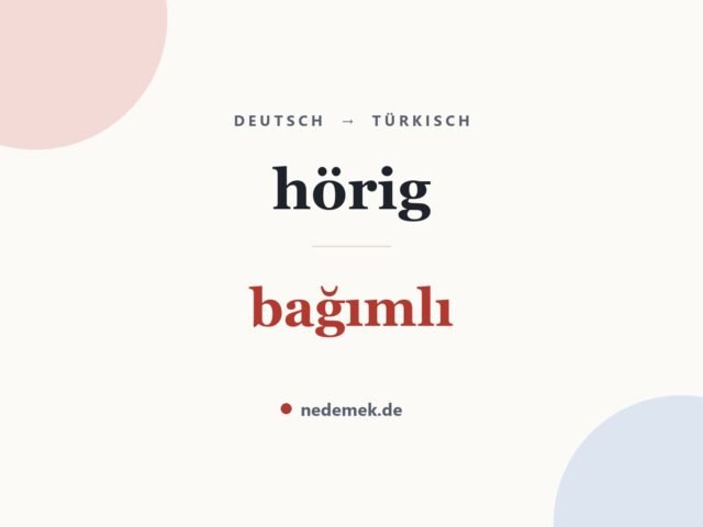 hörig auf Türkisch: bağımlı