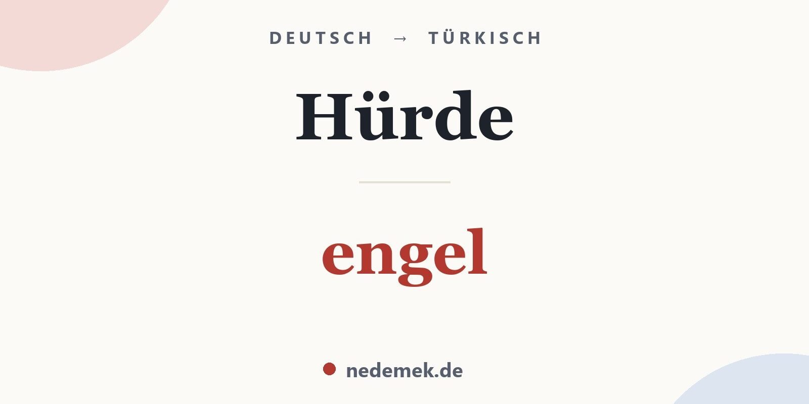 Hürde auf Türkisch: engel