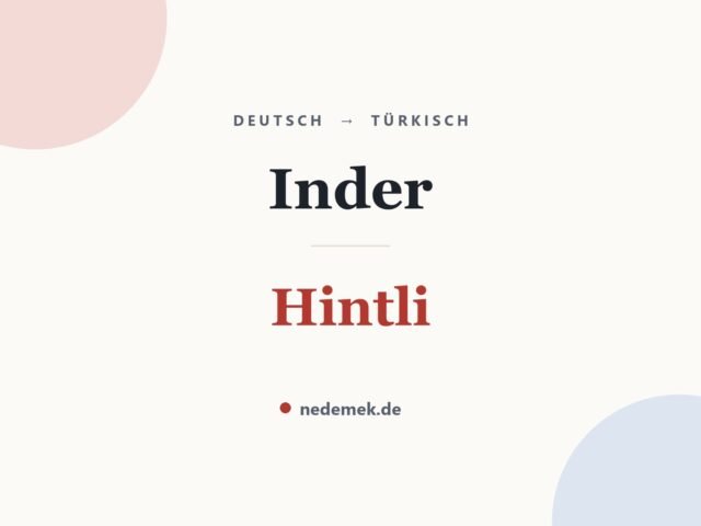 Inder auf Türkisch: Hintli