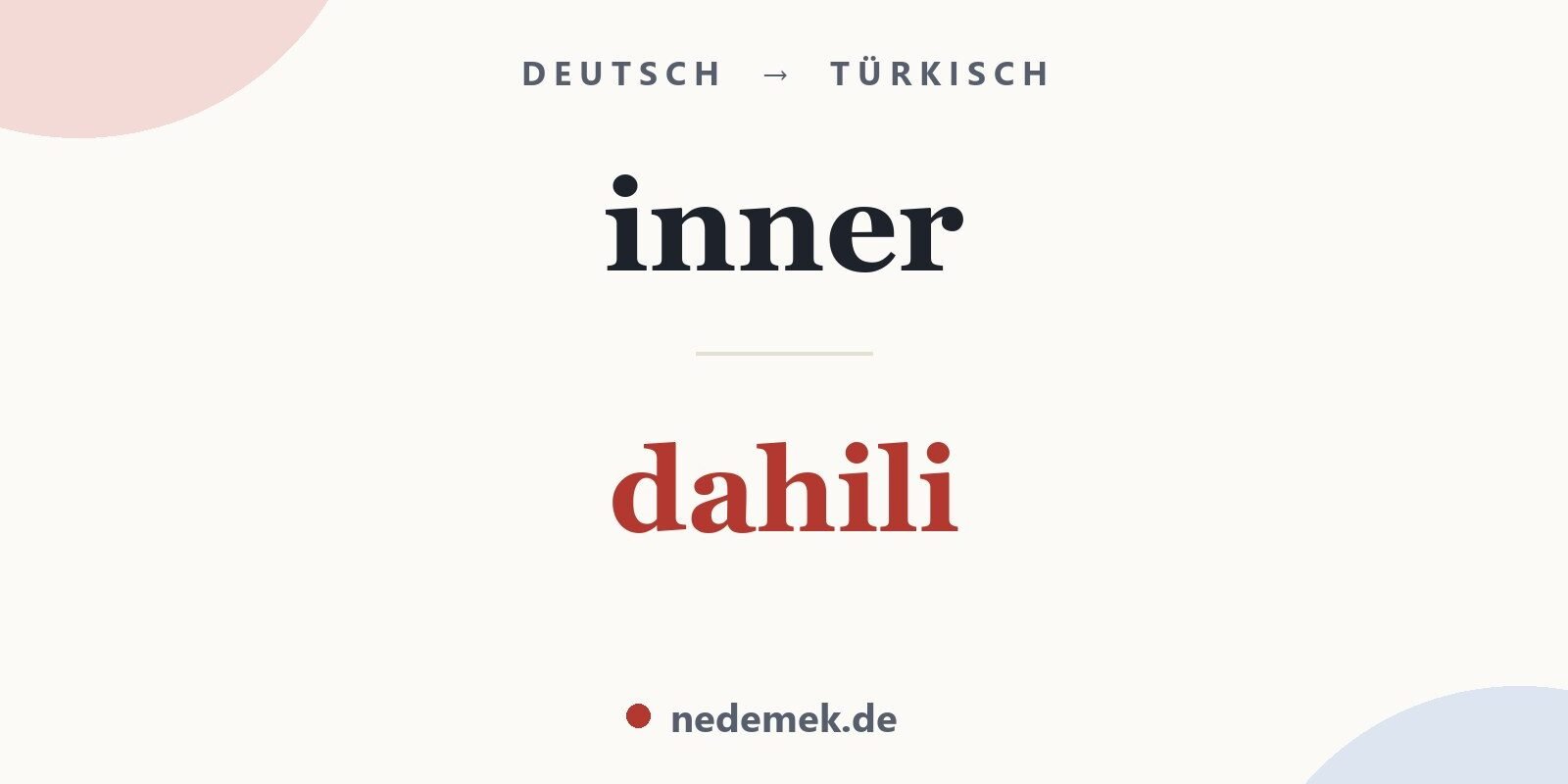 inner auf Türkisch: dahili