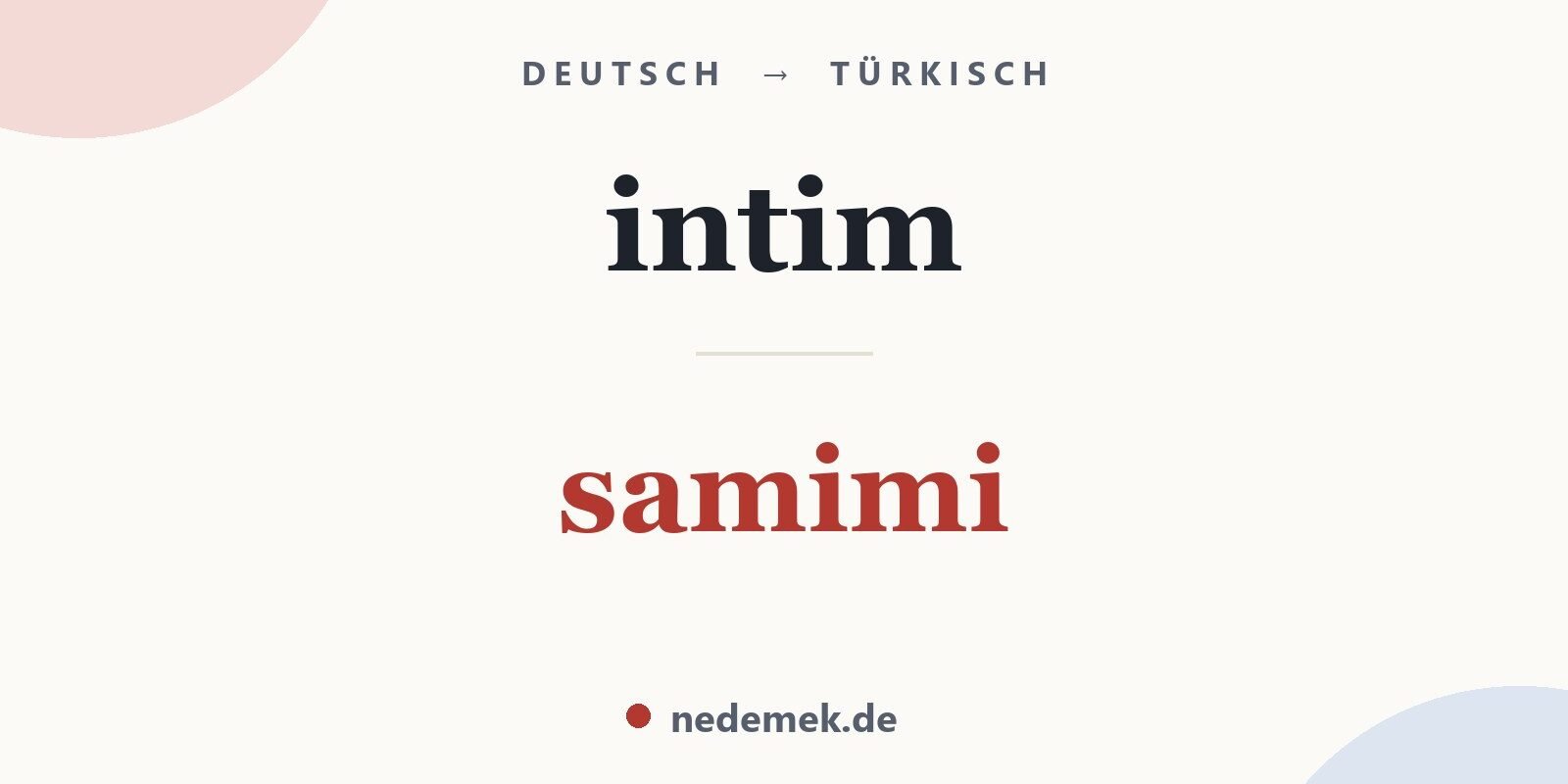 intim auf Türkisch: samimi