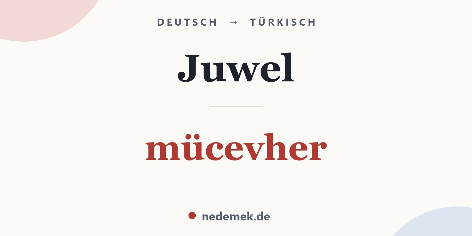 Juwel auf Türkisch: mücevher