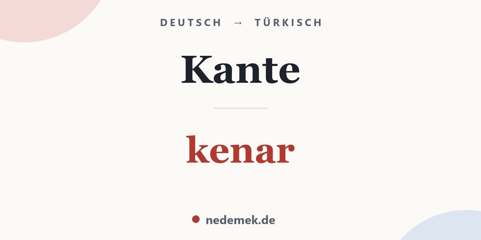 Kante auf Türkisch: kenar
