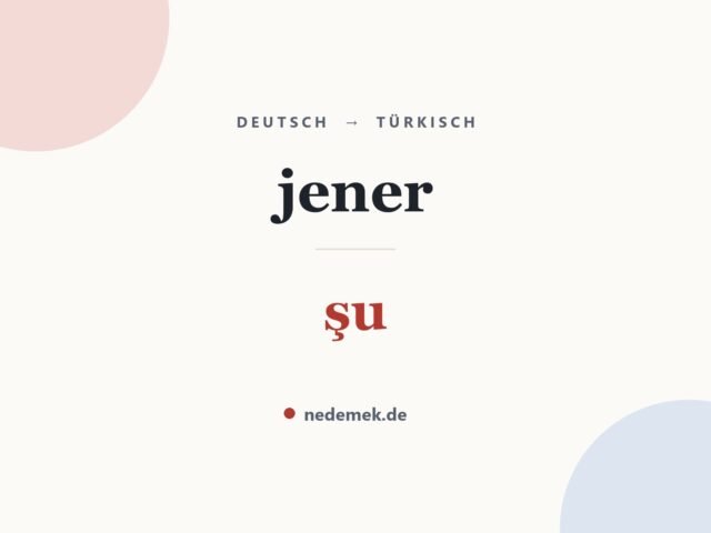 jener auf Türkisch: şu