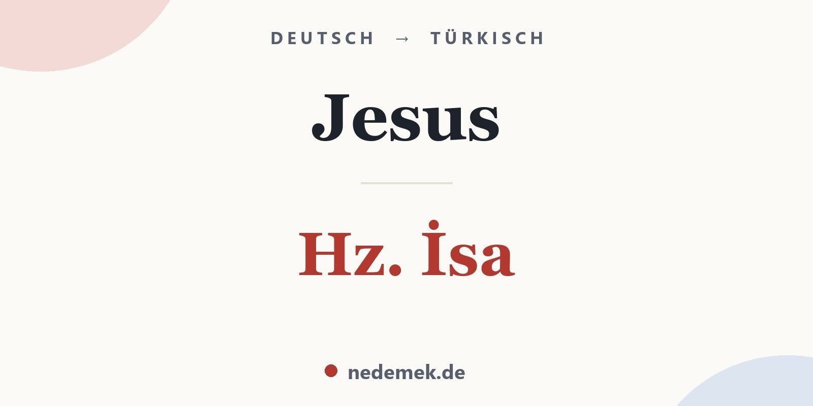 Jesus auf Türkisch: Hz. İsa