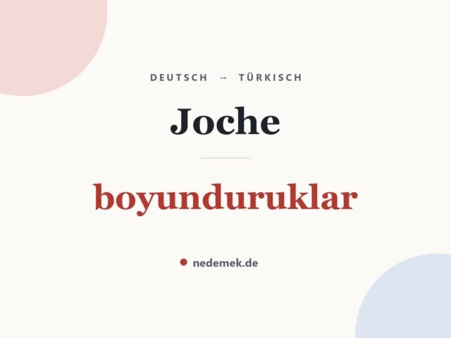 Joche auf Türkisch: boyunduruklar