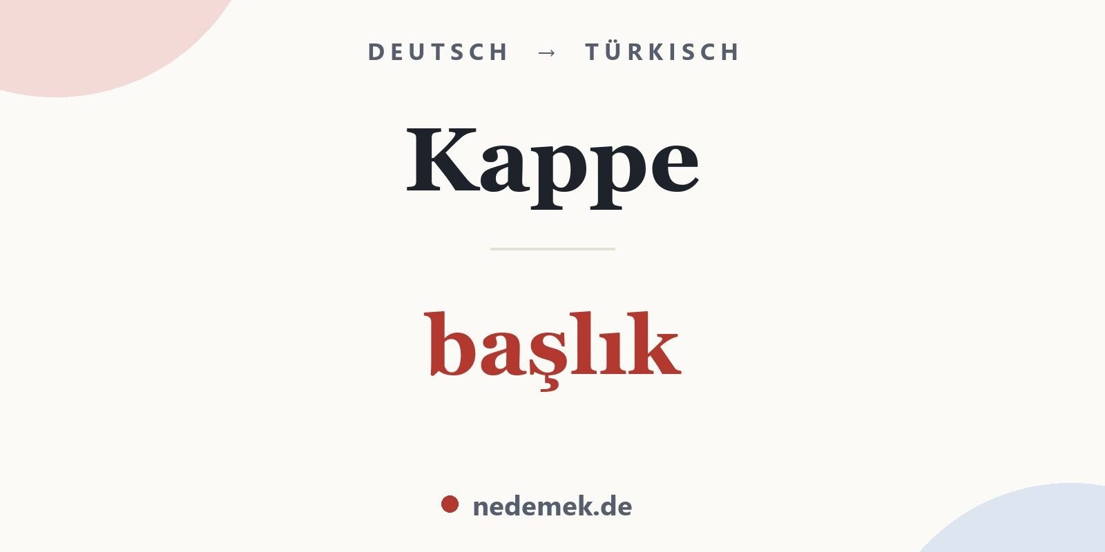 Kappe auf Türkisch: başlık
