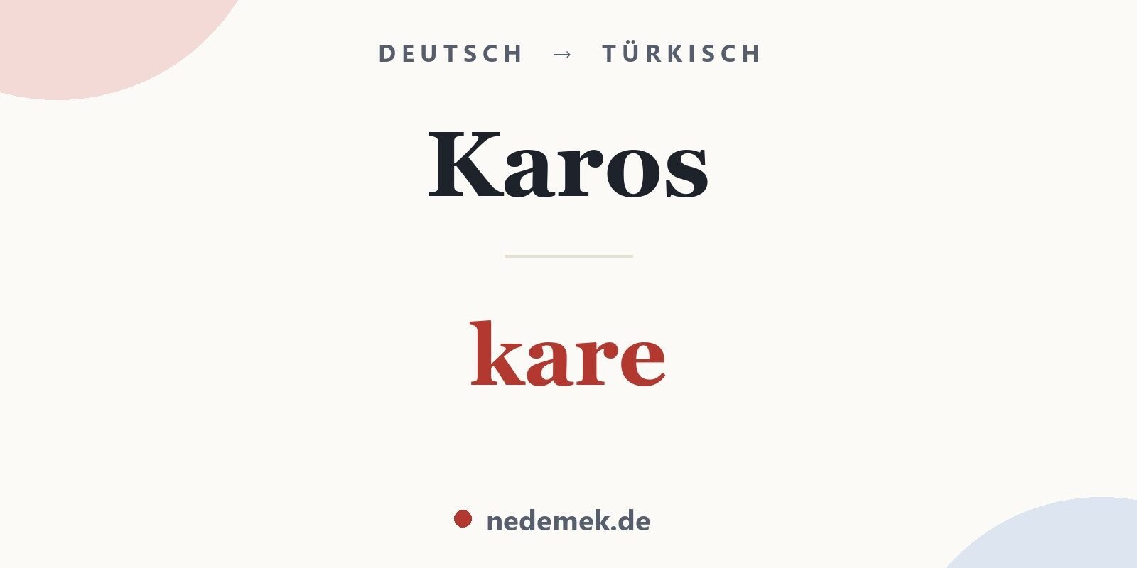 Karos auf Türkisch: kare
