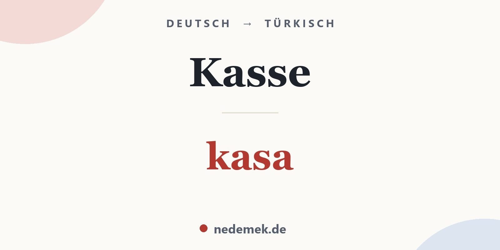Kasse auf Türkisch: kasa