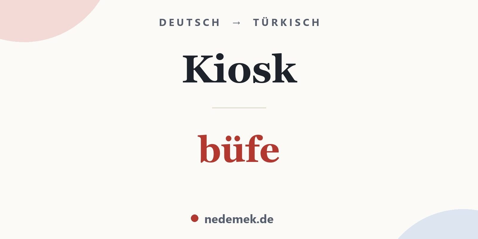 Kiosk auf Türkisch: büfe