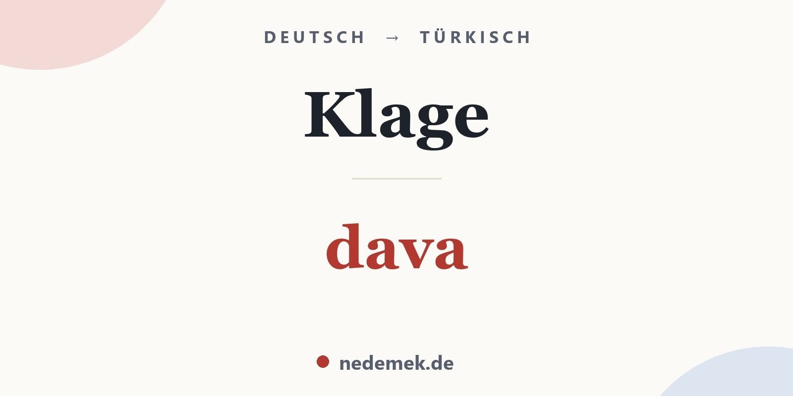Klage auf Türkisch: dava
