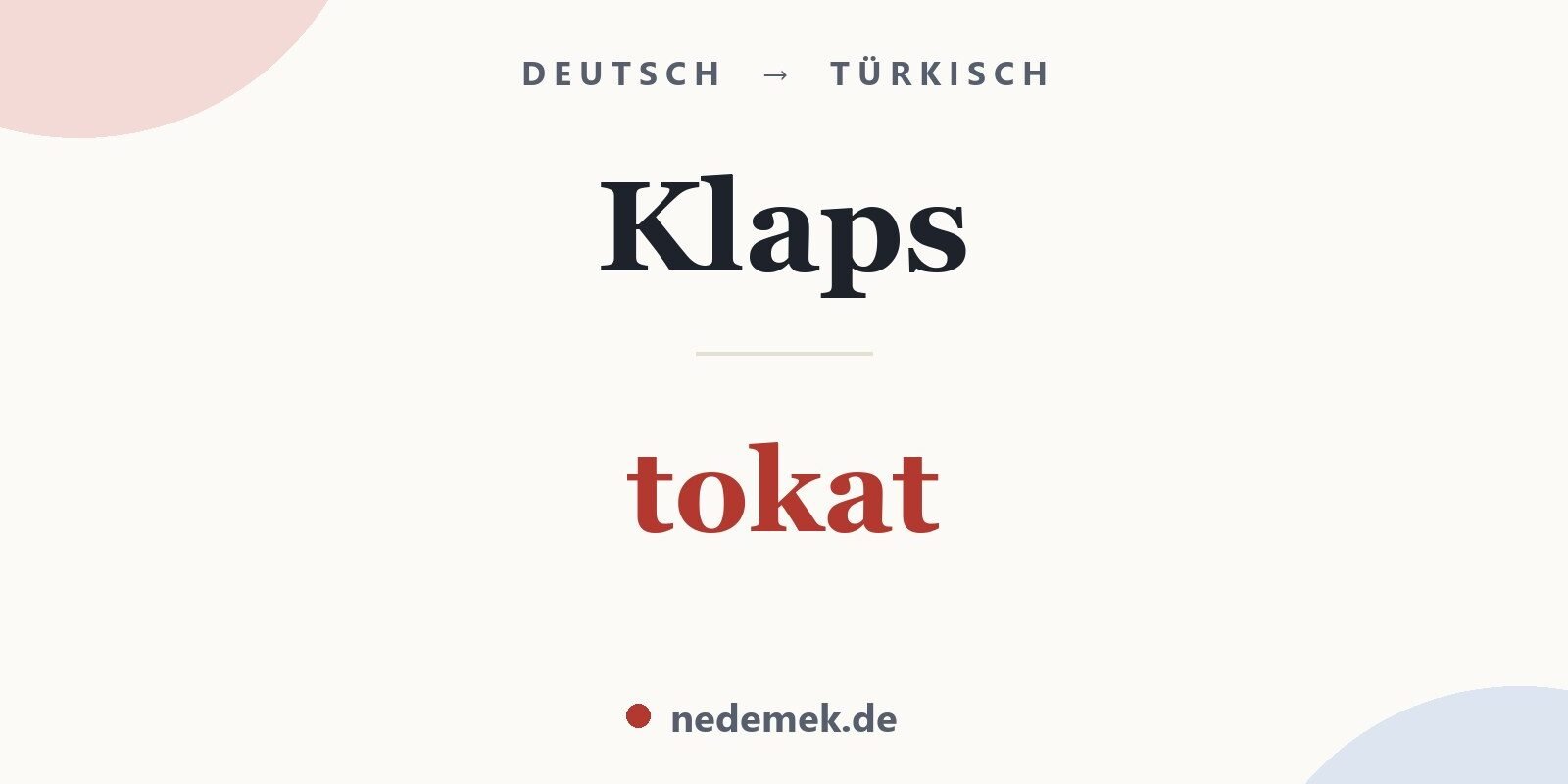 Klaps auf Türkisch: tokat