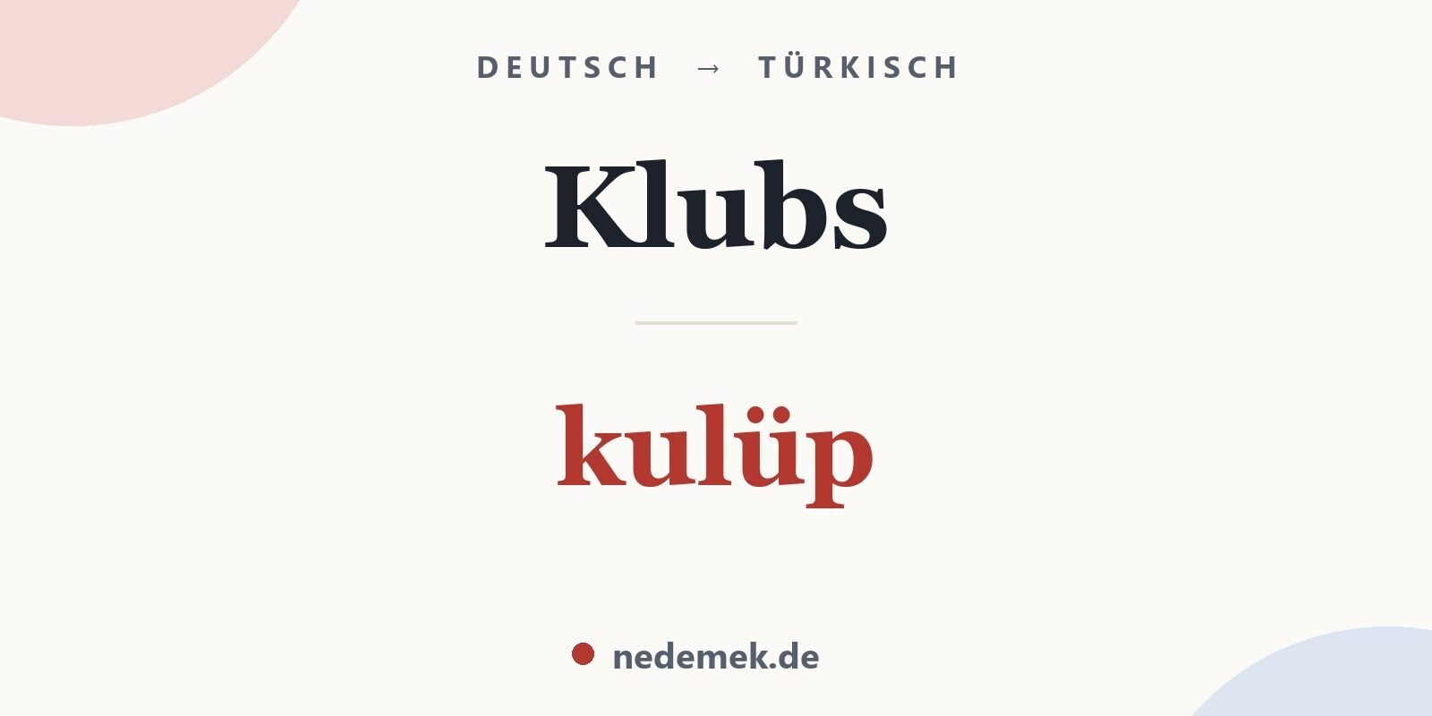 Klubs auf Türkisch: kulüp