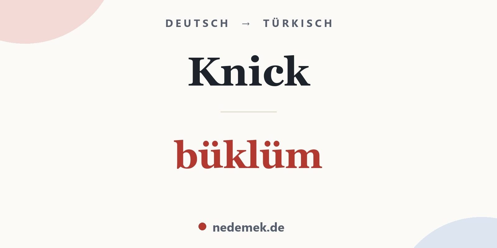 Knick auf Türkisch: büklüm