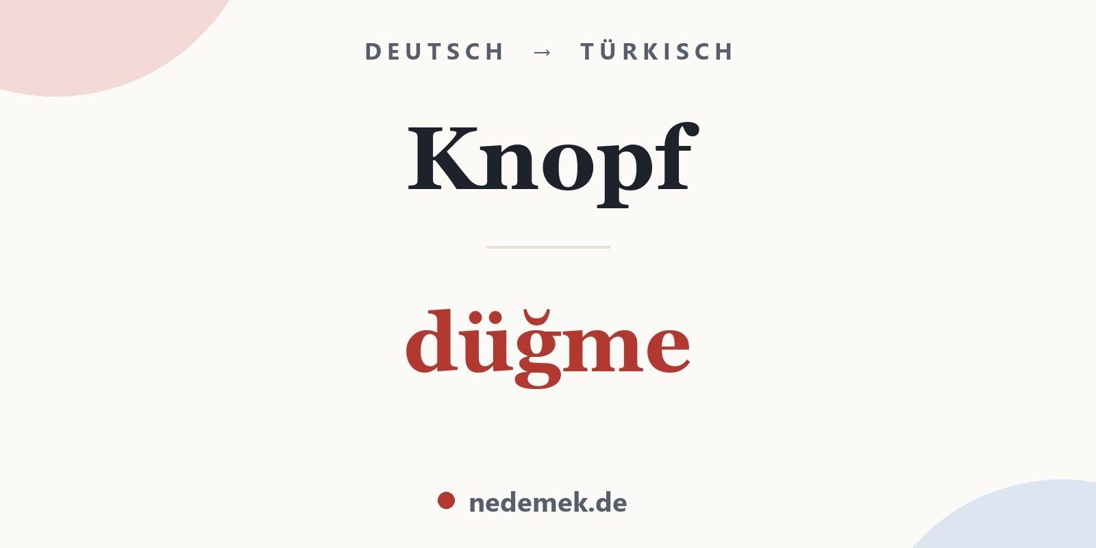 Knopf auf Türkisch: düğme
