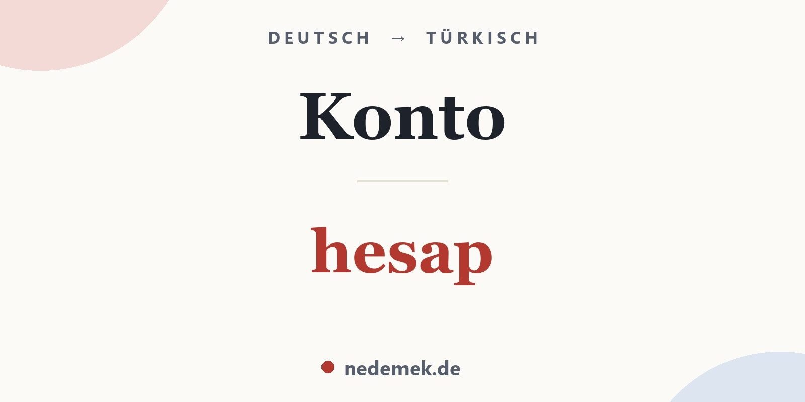 Konto auf Türkisch: hesap