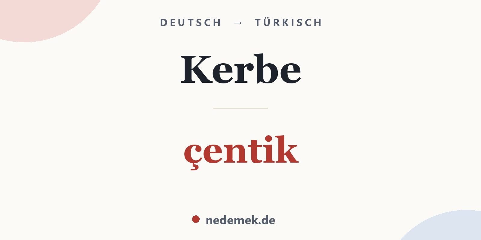Kerbe auf Türkisch: çentik