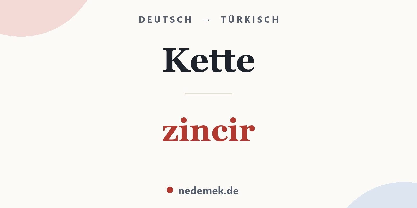 Kette auf Türkisch: zincir