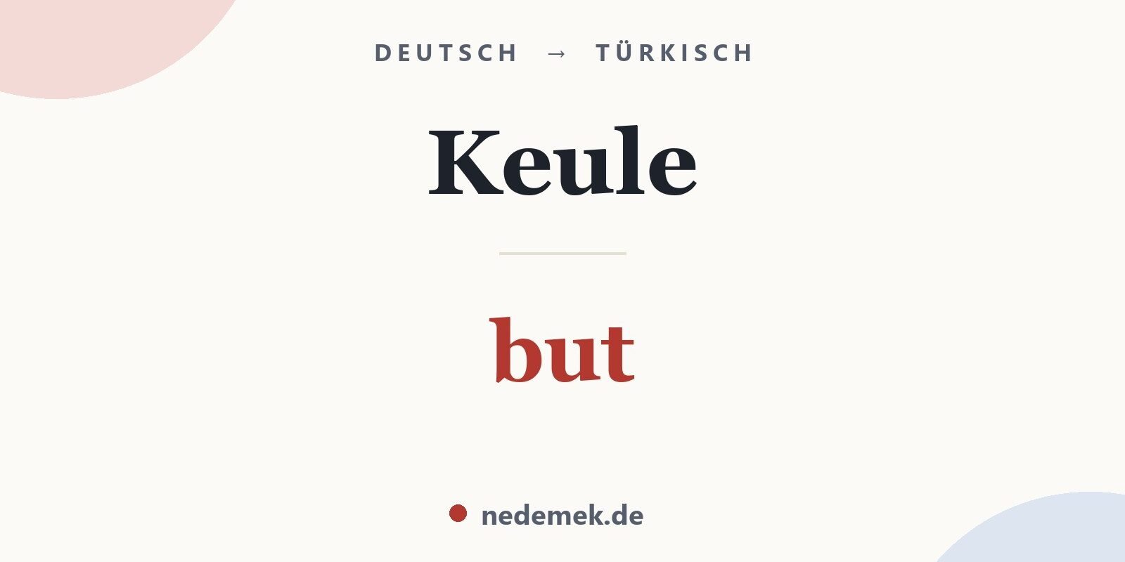 Keule auf Türkisch: but