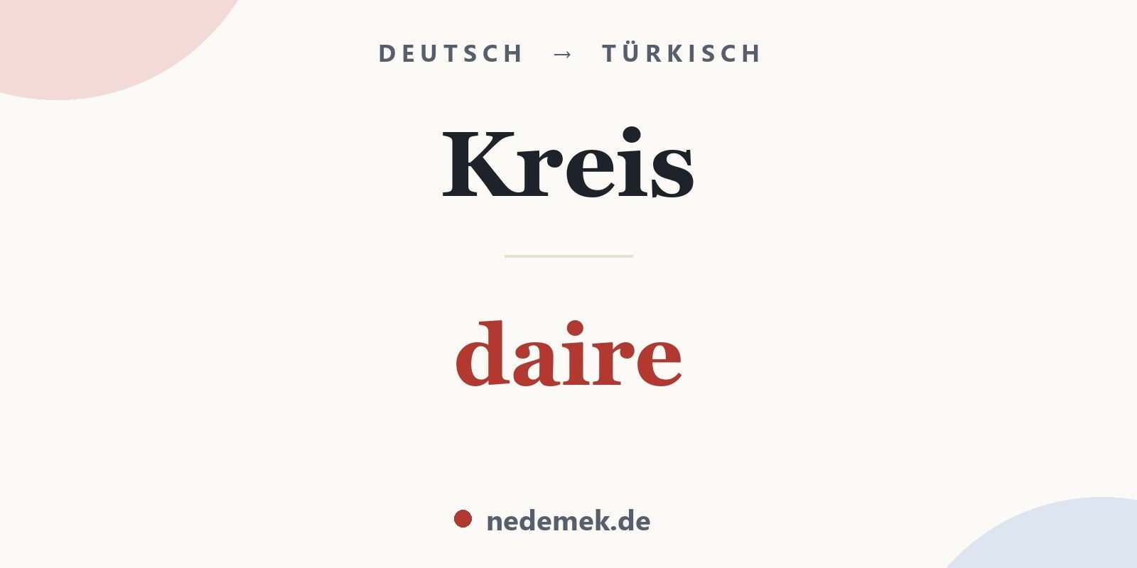 Kreis auf Türkisch: daire