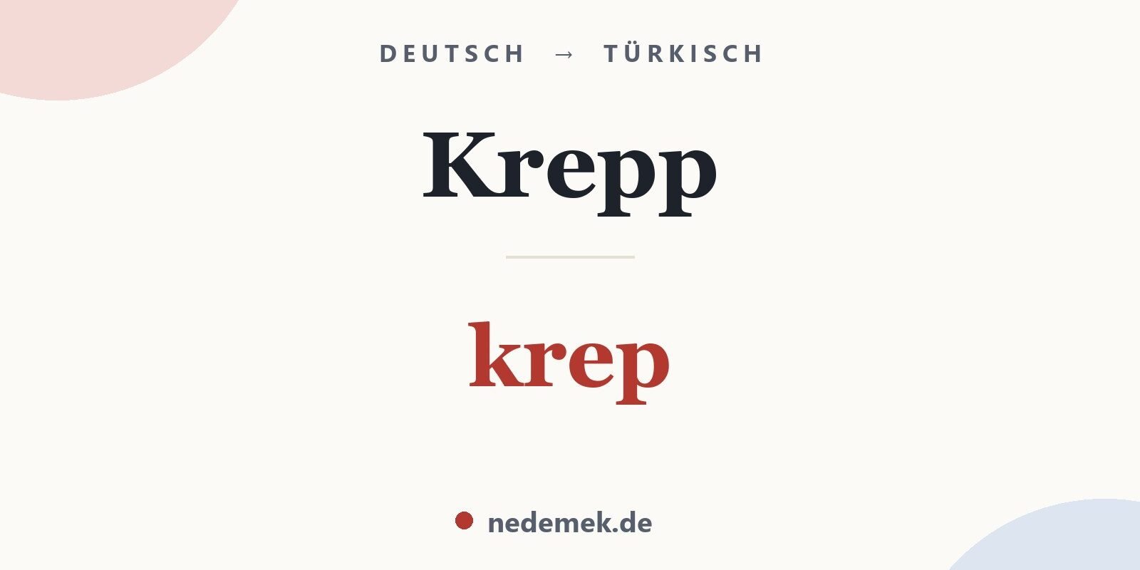 Krepp auf Türkisch: krep