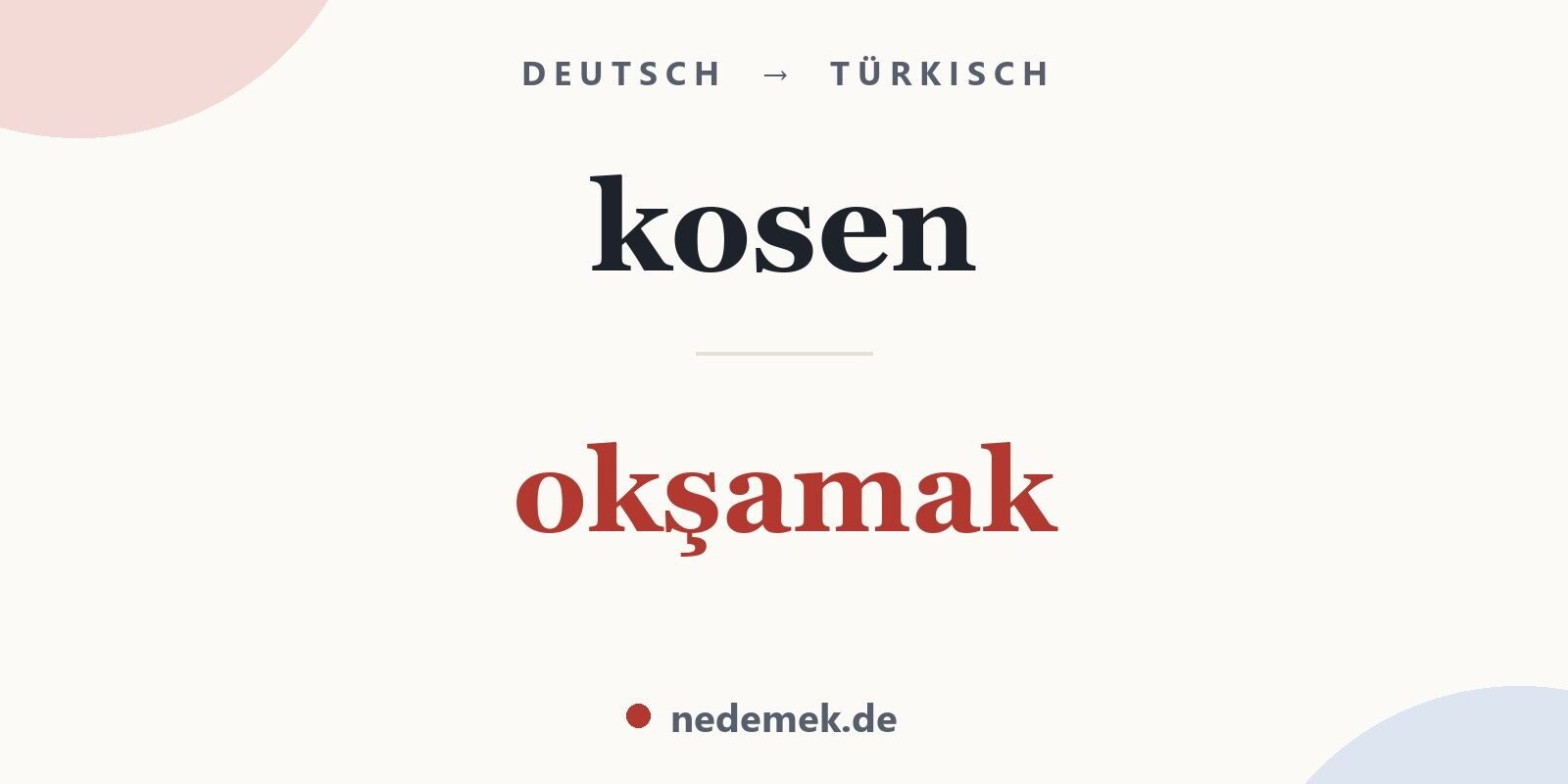 kosen auf Türkisch: okşamak