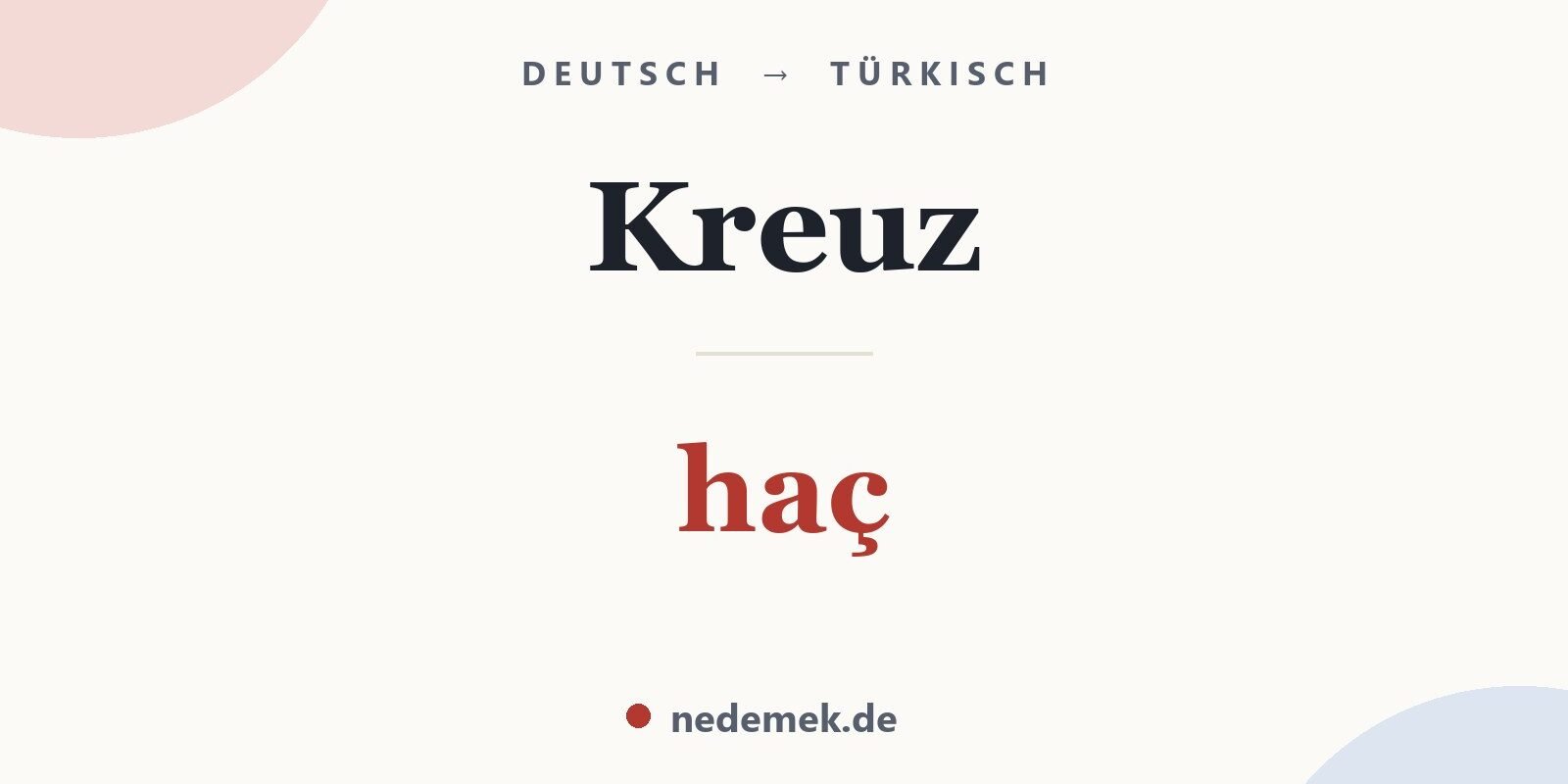 Kreuz auf Türkisch: haç