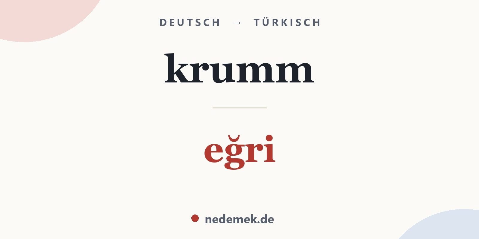 krumm auf Türkisch: eğri