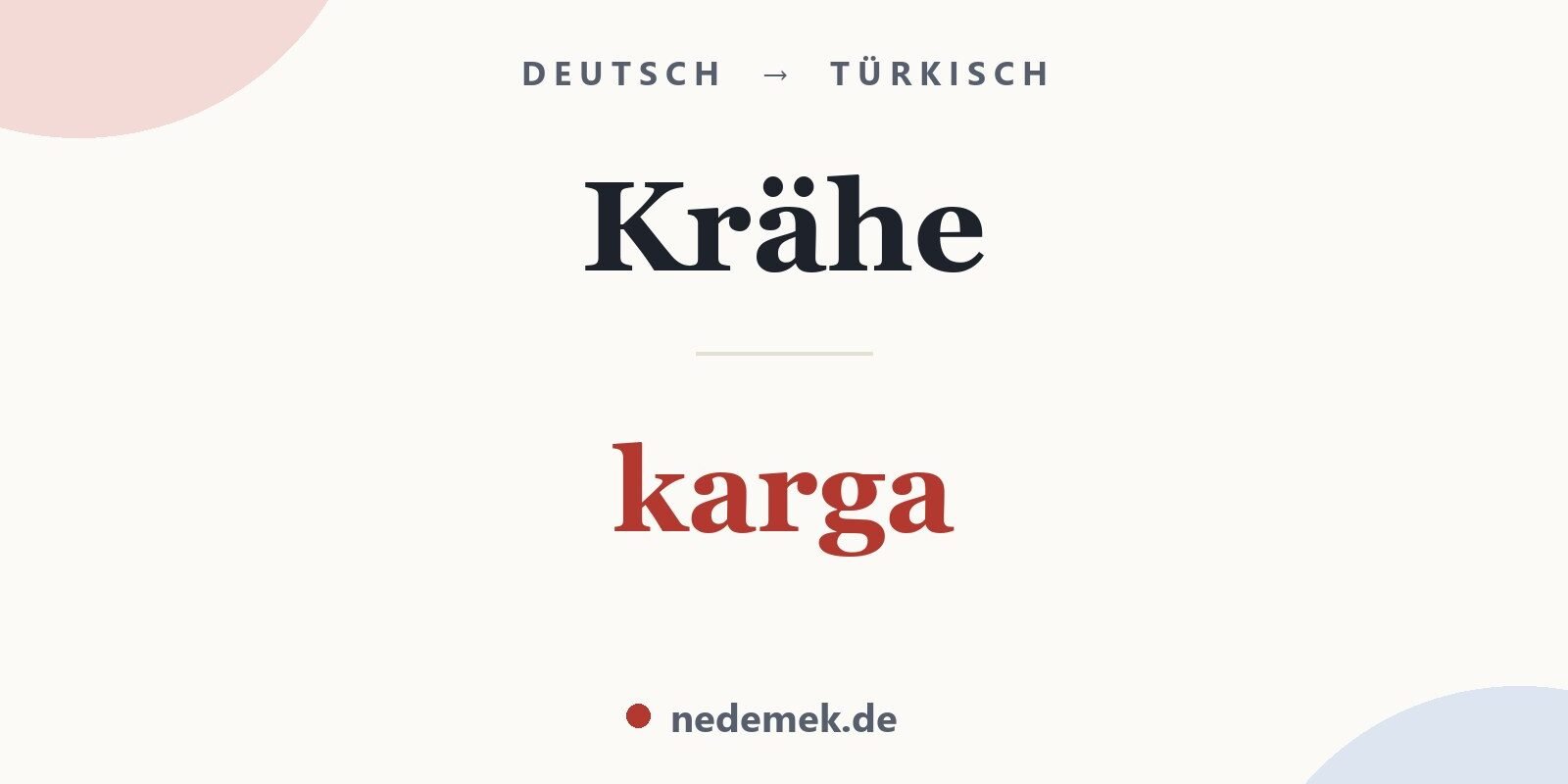 Krähe auf Türkisch: karga