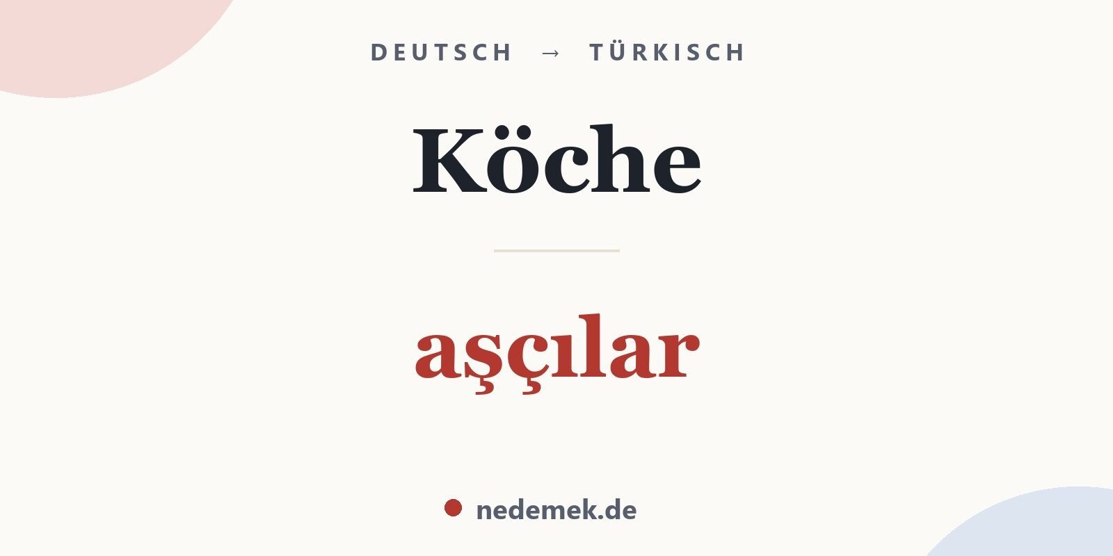 Köche auf Türkisch: aşçılar